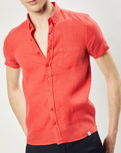 Chemise regular 100% Lin Efe fraise