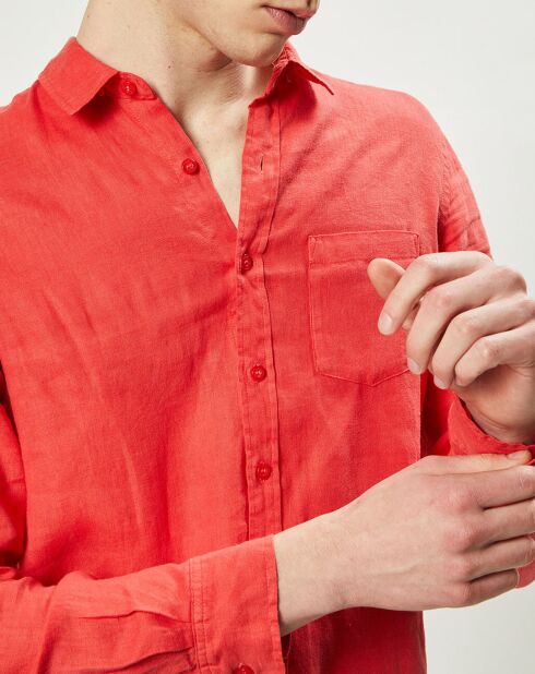 Chemise regular 100% Lin Efea fraise