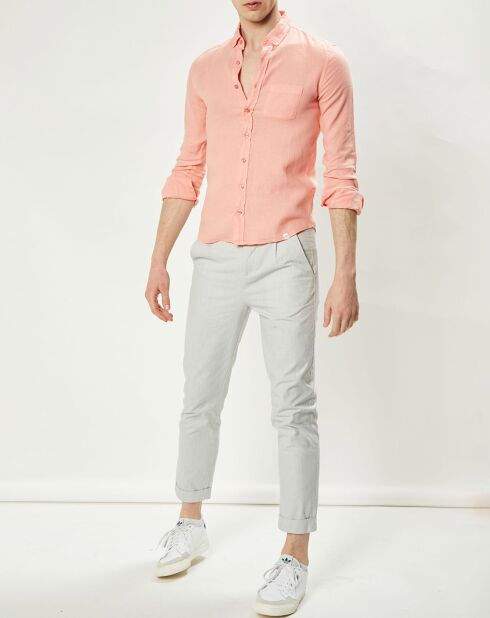 Chemise slim 100% Lin Efesio goyave