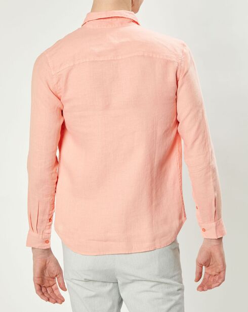 Chemise slim 100% Lin Efesio goyave