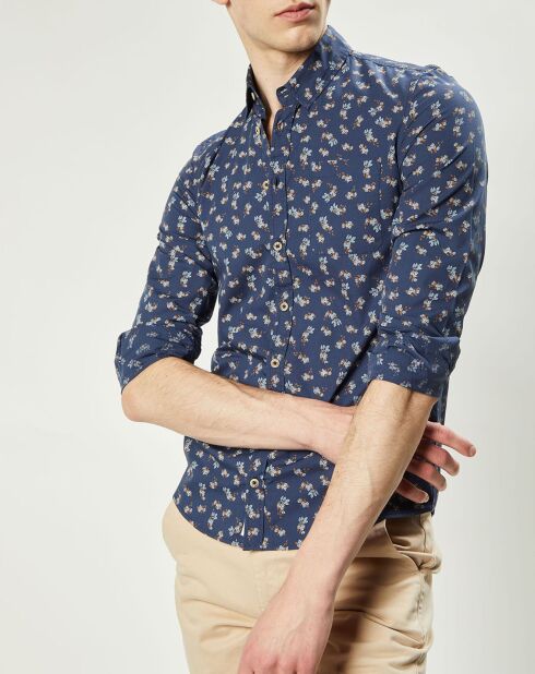 Chemise regular Orion imprimée bleu marine