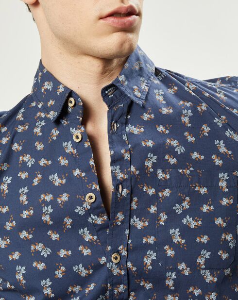 Chemise regular Orion imprimée bleu marine