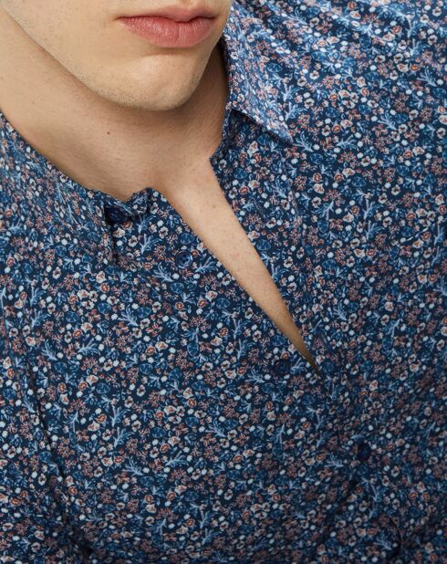 Chemise regular Orfeo liberty bleu marine
