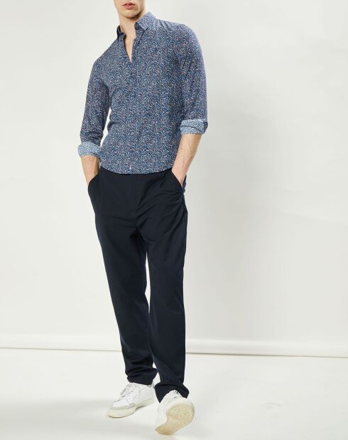 Chemise regular Orfeo liberty bleu marine