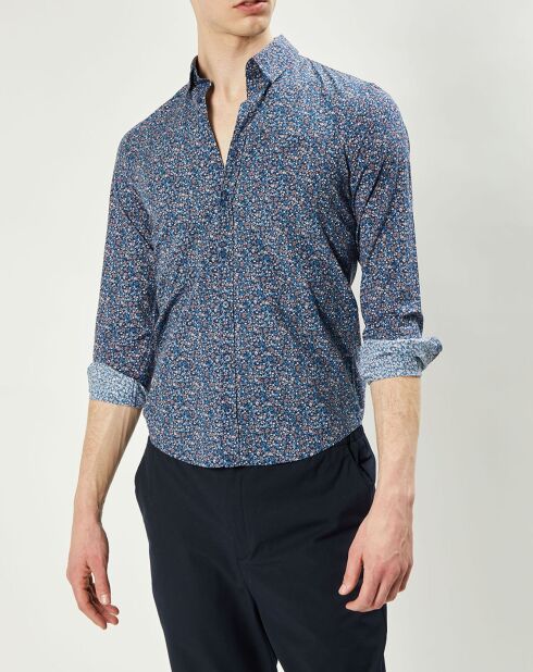 Chemise regular Orfeo liberty bleu marine