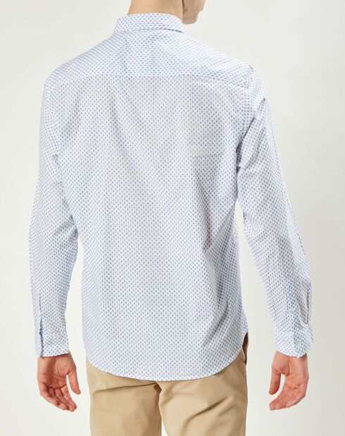 Chemise regular en Popeline imprimée Baron ciel