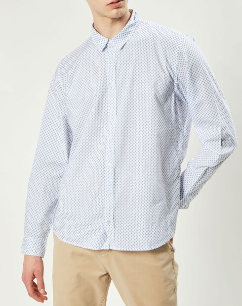 Chemise regular en Popeline imprimée Baron ciel