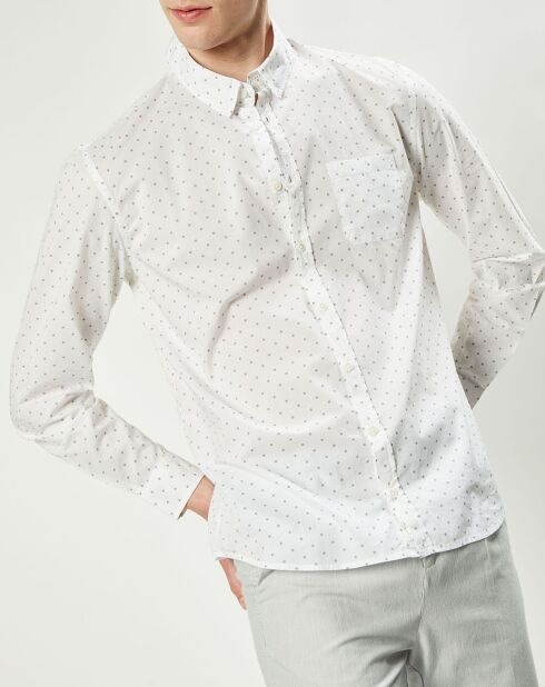 Chemise slim Fausto imprimée blanche
