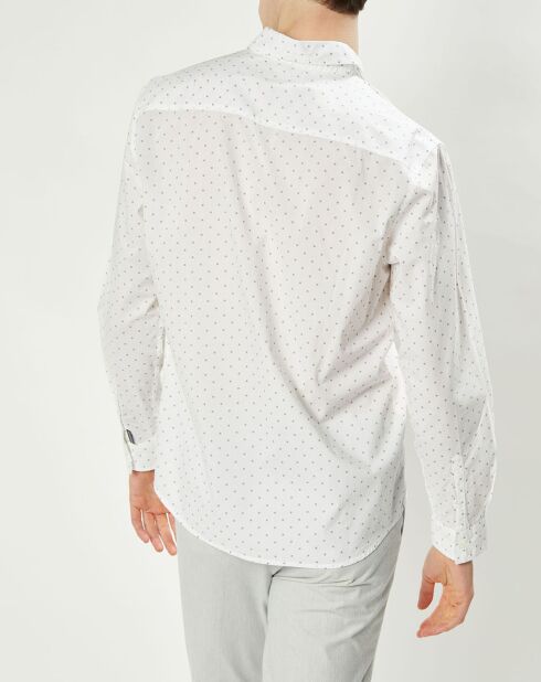 Chemise slim Fausto imprimée blanche