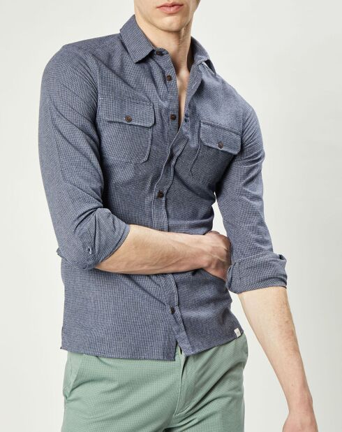 Chemise regular en Flanelle Lael pied de puce marine