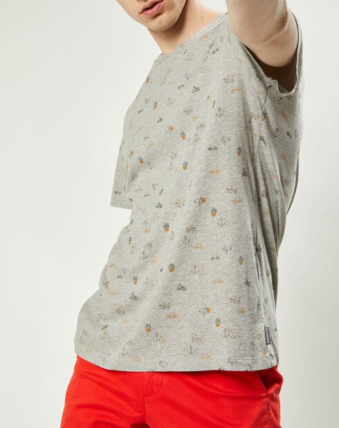 T-Shirt Marin imprimé gris chiné