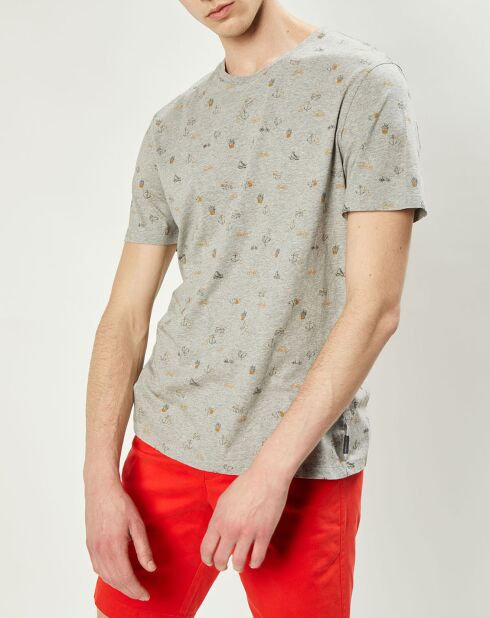 T-Shirt Marin imprimé gris chiné