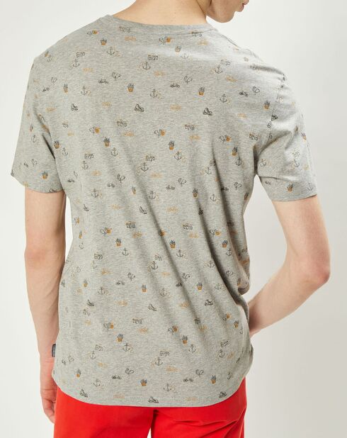 T-Shirt Marin imprimé gris chiné