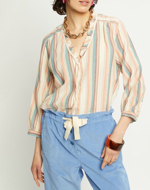 Chemise Leandre rayée rose
