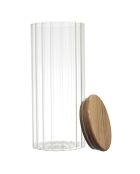 Bocal de conservation couverle en acacia transparent - 9x21x9 cm