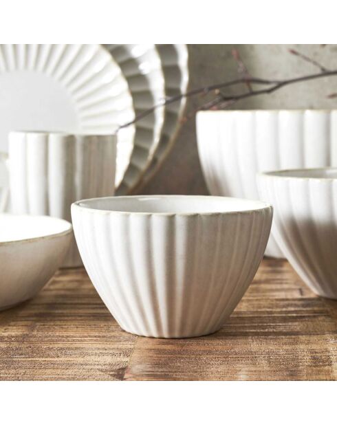 6 tazas Flora beige - 11x7x11 cm