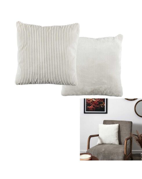 Coussin flanelle blanc - 40x6x40 cm