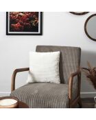Coussin flanelle blanc - 40x6x40 cm