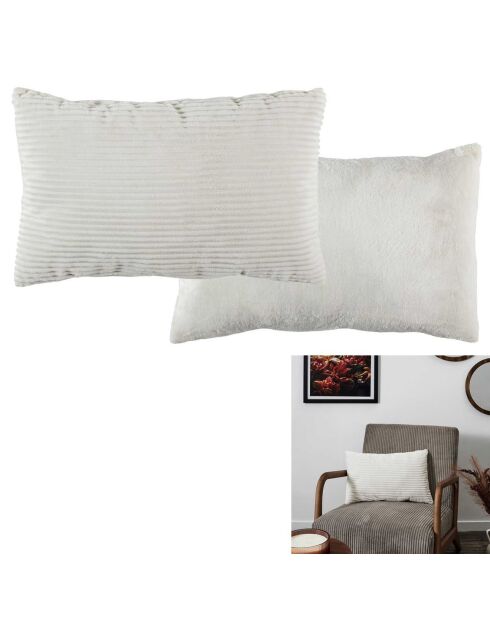 Coussin flanelle blanc - 30x6x50 cm