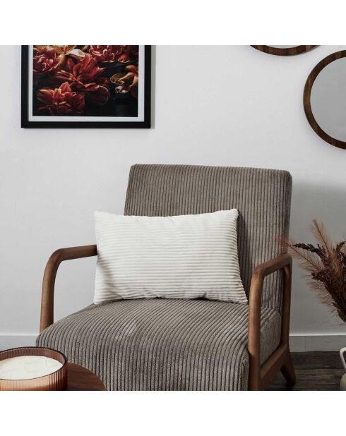 Coussin flanelle blanc - 30x6x50 cm