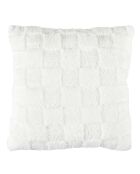 Coussin flanelle damier blanc - 40x40 cm