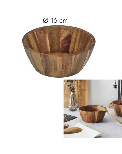 Bol acacia marron - 16x7.7x16 cm