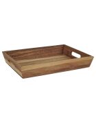 Plateau à poignees acacia marron - 32x5x23 cm