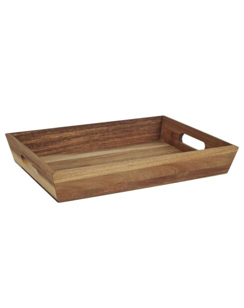 Plateau à poignees acacia marron - 32x5x23 cm