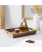 Plateau à poignees acacia marron - 32x5x23 cm