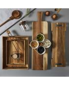 Plateau à poignees acacia marron - 32x5x23 cm