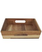 Plateau à poignees acacia marron - 32x5x23 cm