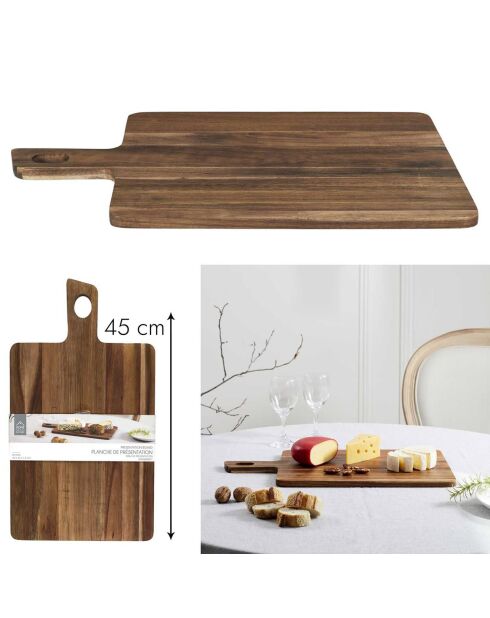 Planche acacia marron - 45x25 cm