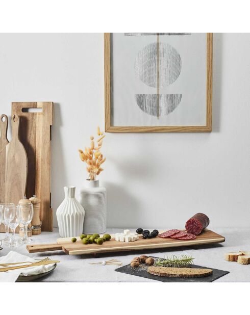 Planche en acacia marron - 60x19 cm