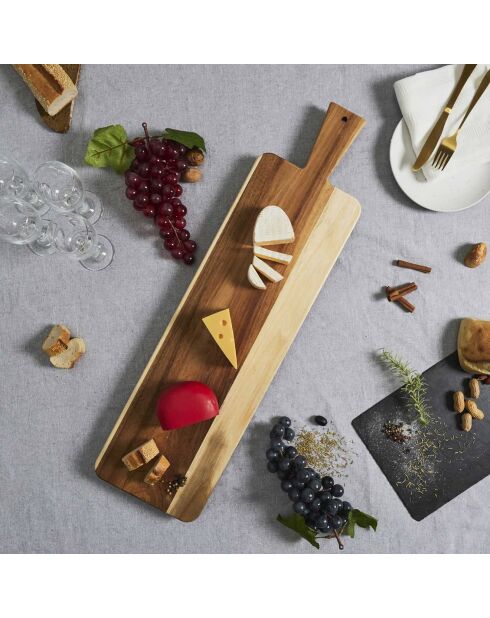 Planche en acacia marron - 60x19 cm