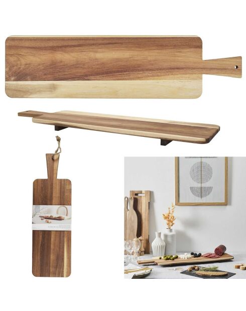 Planche en acacia marron - 60x19 cm