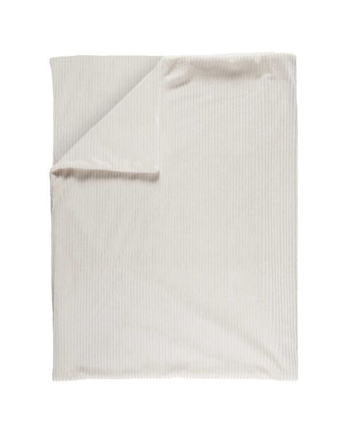 Grande plaid a costine in flanella bianca - 120x150 cm