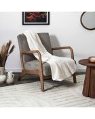 Grande plaid a costine in flanella bianca - 120x150 cm