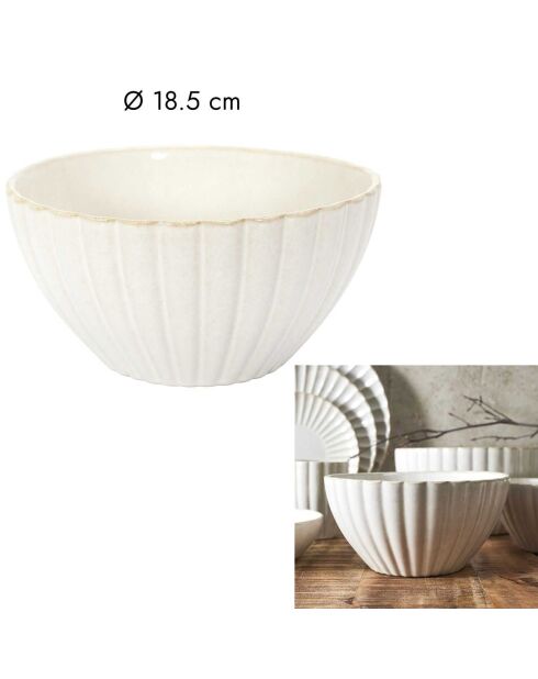 Saladier vlora beige - 18.5x9.5x18.5 cm
