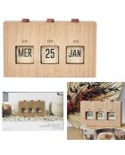 Calendrier flip flap bois - 19.4x12x5 cm