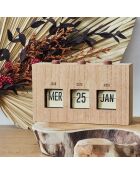 Calendrier flip flap bois - 19.4x12x5 cm