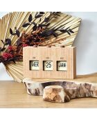 Calendrier flip flap bois - 19.4x12x5 cm