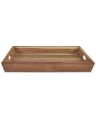 Plateau à poignees acacia marron - 42x5x33 cm