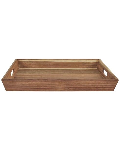 Plateau à poignees acacia marron - 42x5x33 cm