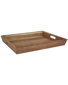 Plateau à poignees acacia marron - 42x5x33 cm