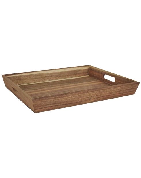 Plateau à poignees acacia marron - 42x5x33 cm