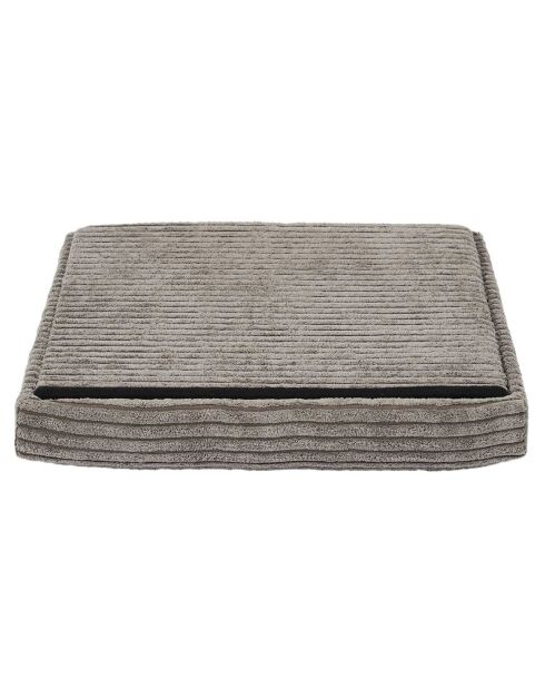 Coffre pouf pliable cotelé scott taupe - 38x38x38 cm