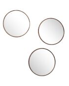 3 miroirs toronto imitation bois marron - D.26.3 cm