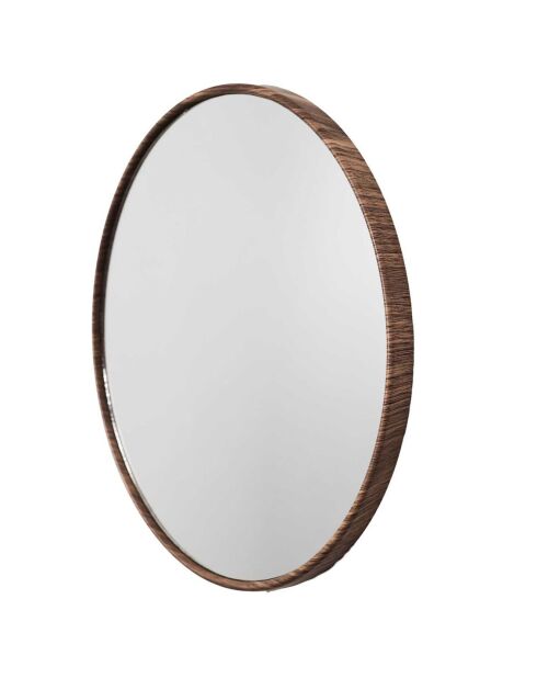 3 miroirs toronto imitation bois marron - D.26.3 cm