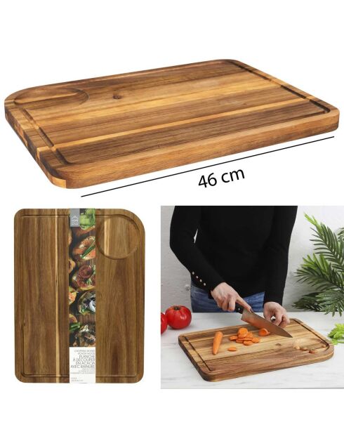 Planche a decouper acacia marron - 46x1.5x34.5 cm