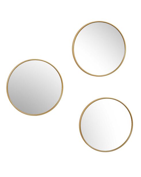 3 miroirs toronto dorés - D.26.3 cm